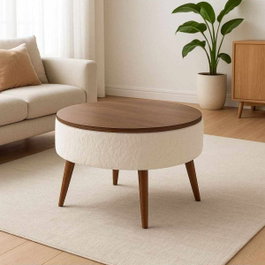 Atelier Del Sofa Noya Round - Blanco y Nogal